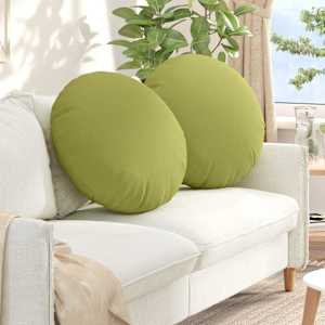 Sedežne blazine 2 pcs Svetlo zelena Ø60 x 21 cm blago