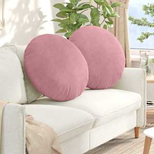 Polštáře na sedadla 2 pcs Růžová Ø 40 x 13 cm samet - obrázek 1