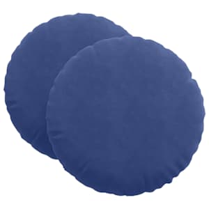 Polštáře na sedadla 2 pcs Policová modrá Ø 40 x 13 cm samet - obrázek 2
