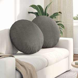 Sedežne blazine 2 pcs Svetlo siva Ø60 x 21 cm Žametna tkanina