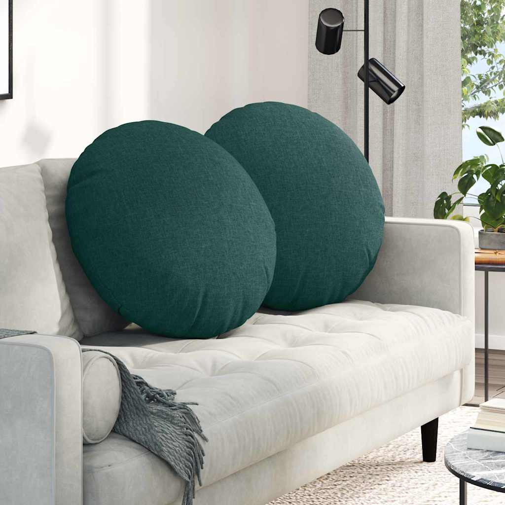 vidaXL Perne de Șezut 2 pcs Verde închis Ø80 x 29 cm țesătură