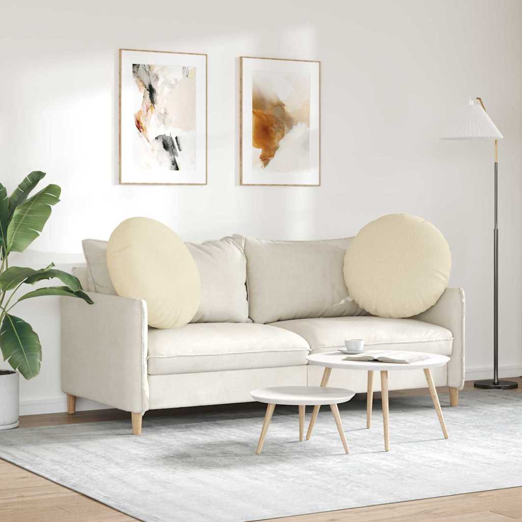 Μαξιλάρια καθισμάτων 2 pcs Κρεμ Ø80 x 29 εκ ύφασμα - Image 4