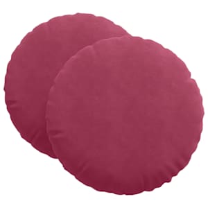 Polštáře na sedadla 2 pcs Víno Červené Ø 80 x 29 cm samet - obrázek 2