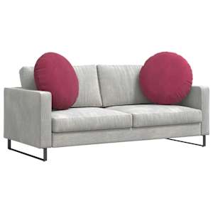 Polštáře na sedadla 2 pcs Víno Červené Ø 80 x 29 cm samet - obrázek 3