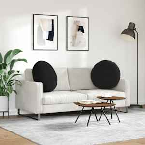 Polštáře na sedadla 2 pcs Černá Ø 80 x 29 cm samet - obrázek 4
