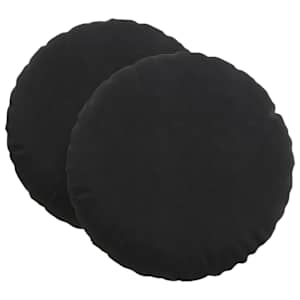 Polštáře na sedadla 2 pcs Černá Ø 80 x 29 cm samet - obrázek 2