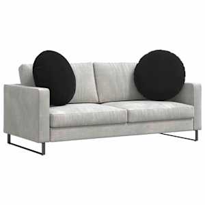 Polštáře na sedadla 2 pcs Černá Ø 80 x 29 cm samet - obrázek 3
