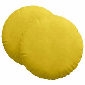 Polštáře na sedadla 2 pcs Žlutá Ø 80 x 29 cm samet - obrázek 2