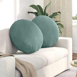 Sedežne blazine 2 pcs Morsko zelena Ø 40 x 13 cm Žamet