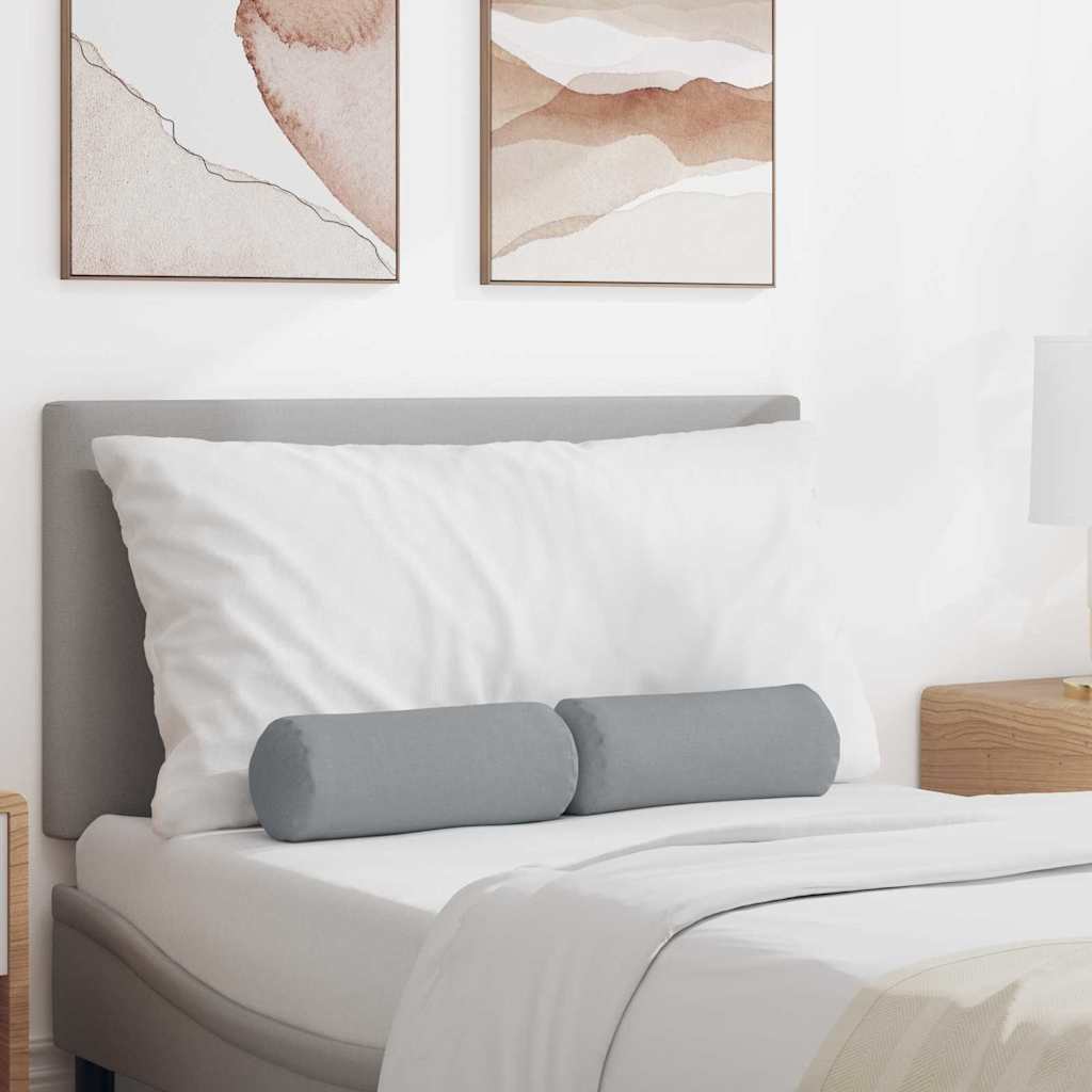 vidaXL Perne Bolster 2 pcs Gri deschis Ø 15 x 40 cm țesătură