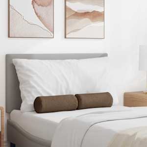 Polštáře 2 pcs Hnědá Ø 15 x 40 cm textil - obrázek 1