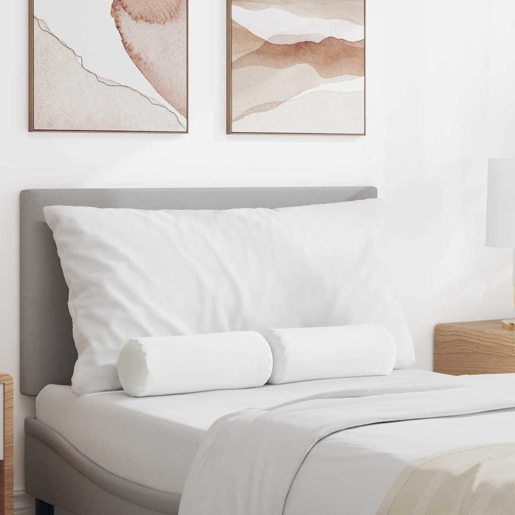 vidaXL Perne Bolster 2 pcs Alb Ø 15 x 40 cm țesătură