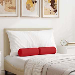 Polštáře 2 pcs Červená Ø 15 x 40 cm textil - obrázek 1