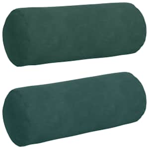 Polštáře 2 pcs Tmavě zelená Ø 15 x 40 cm Žebrovaná látka - obrázek 2