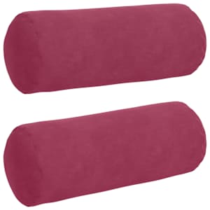 Polštáře 2 pcs Víno Červené Ø 15 x 40 cm Žebrovaná látka - obrázek 2