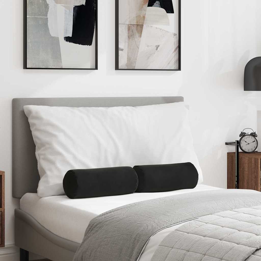 vidaXL Perne Bolster 2 pcs Negru Ø 15 x 40 cm Țesătură din corduroy