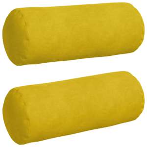 Polštáře 2 pcs Žlutá Ø 15 x 40 cm Žebrovaná látka - obrázek 2