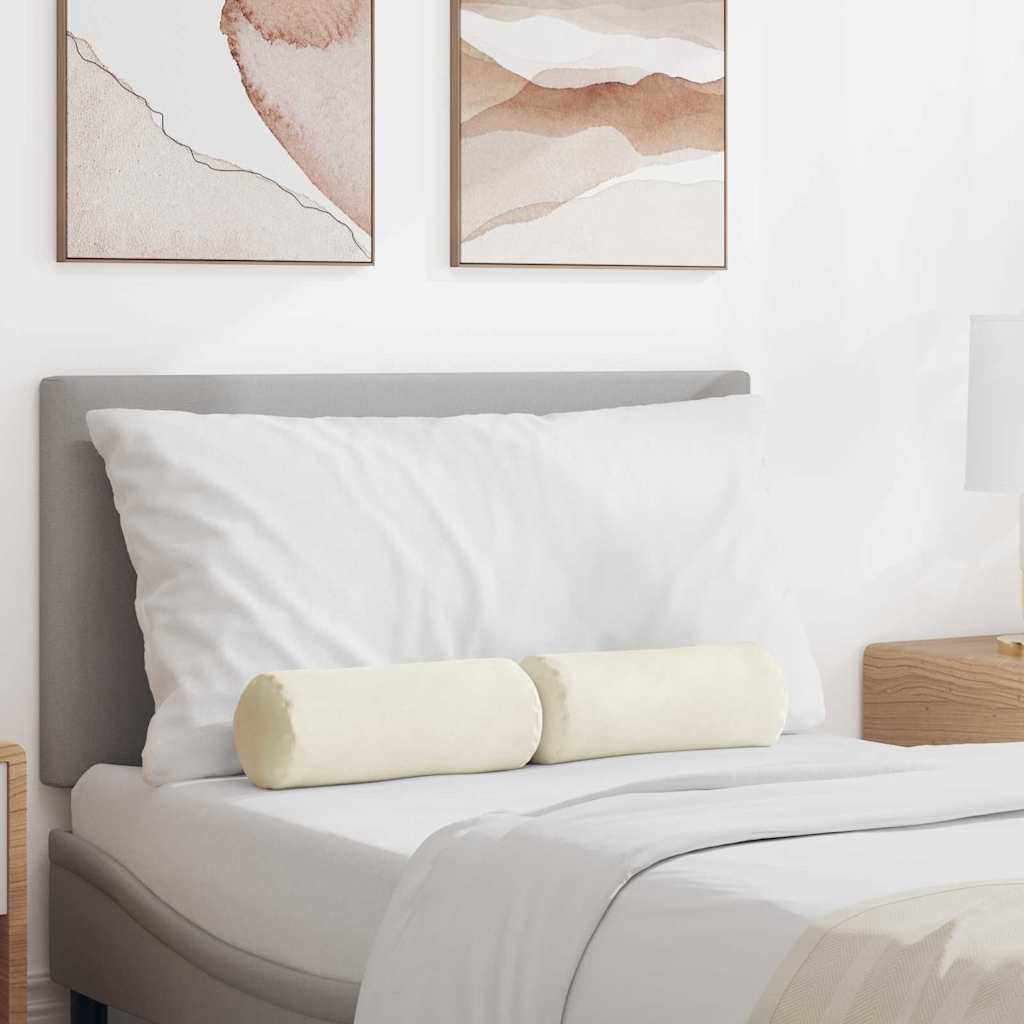 vidaXL Perne Bolster 2 pcs Crem Ø 15 x 40 cm Țesătură din corduroy