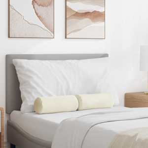 Blazine 2 pcs krema Ø 15 x 40 cm Žametna tkanina