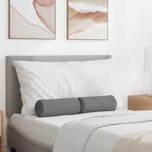 Polštáře 2 pcs Tmavě šedá Ø 15 x 40 cm Mikrovlákno - obrázek 1
