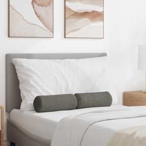 Polštáře 2 pcs Světle šedá Ø 15 x 40 cm Žebrovaná látka - obrázek 1