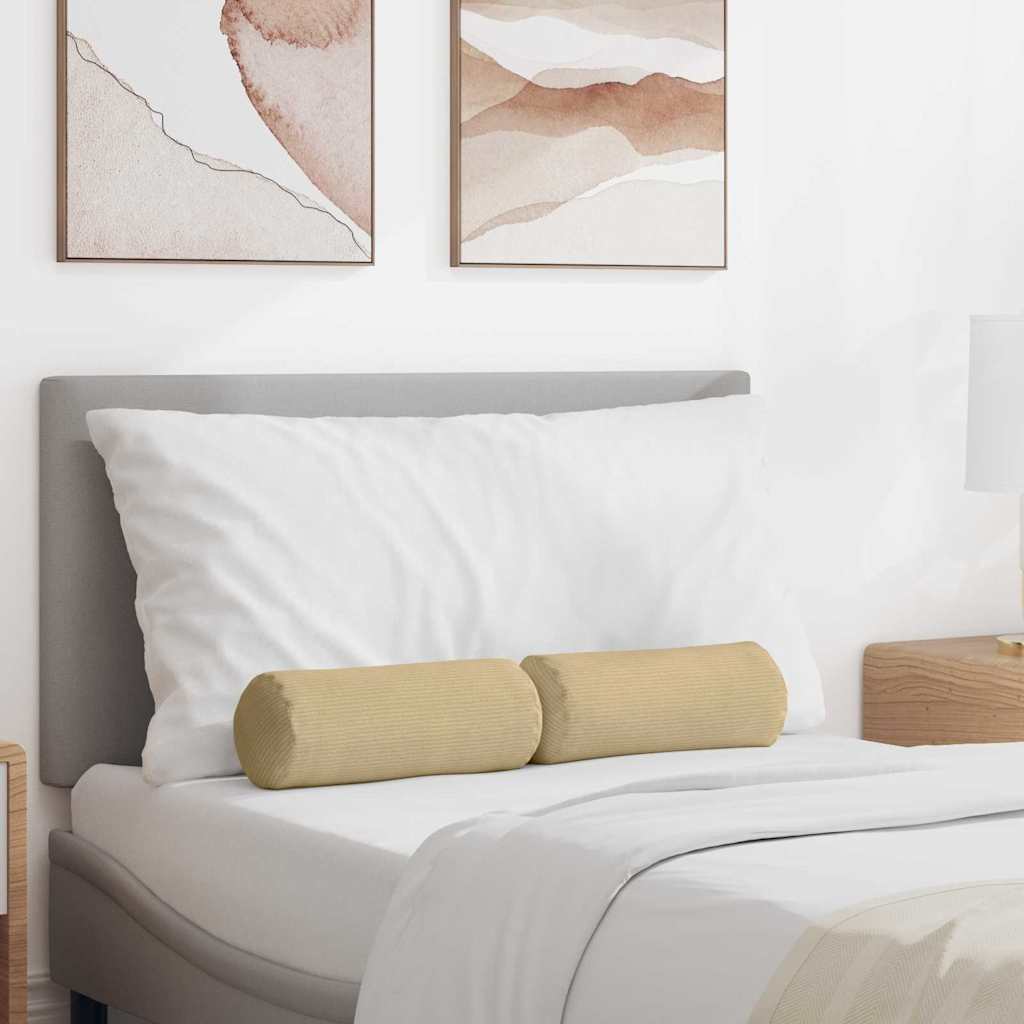 vidaXL Perne Bolster 2 pcs Gri Verde Ø 15 x 40 cm