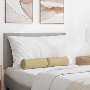 Blazine 2 pcs Siva zelena Ø 15 x 40 cm Žametna tkanina