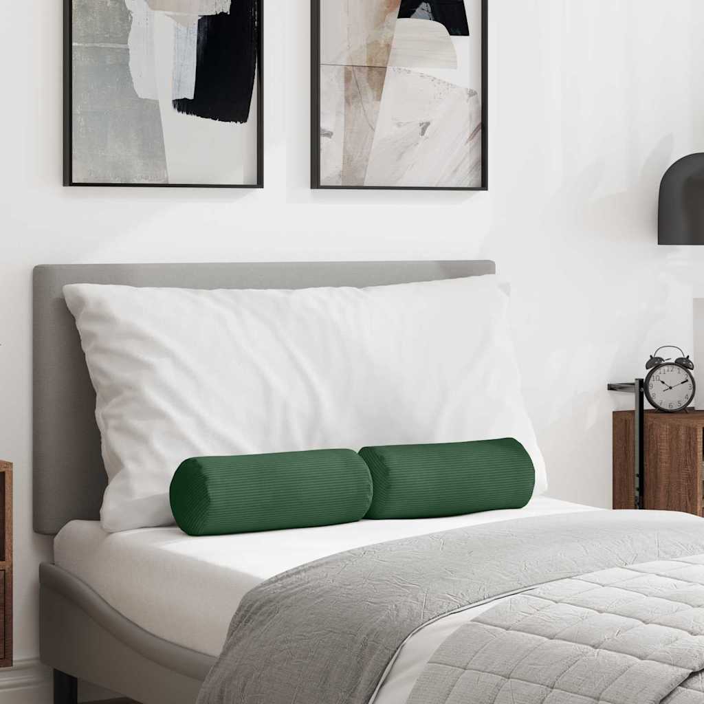 Casă & grădină - Perne Bolster 2 pcs Verde închis Ø 15 x 40 cm