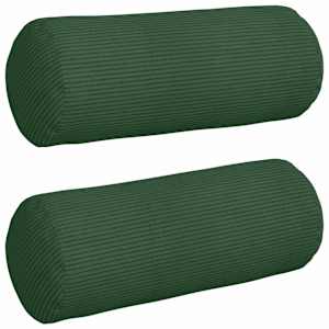 Polštáře 2 pcs Tmavě zelená Ø 15 x 40 cm Žebrovaná látka - obrázek 2