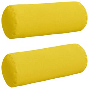 Polštáře 2 pcs Světlá žlutá Ø 25 x 70 cm textil - obrázek 2