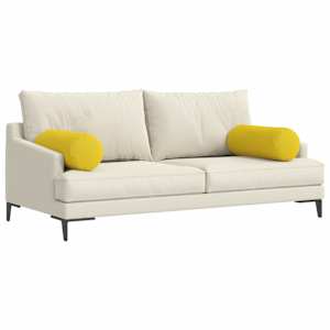 Polštáře 2 pcs Světlá žlutá Ø 25 x 70 cm textil - obrázek 3