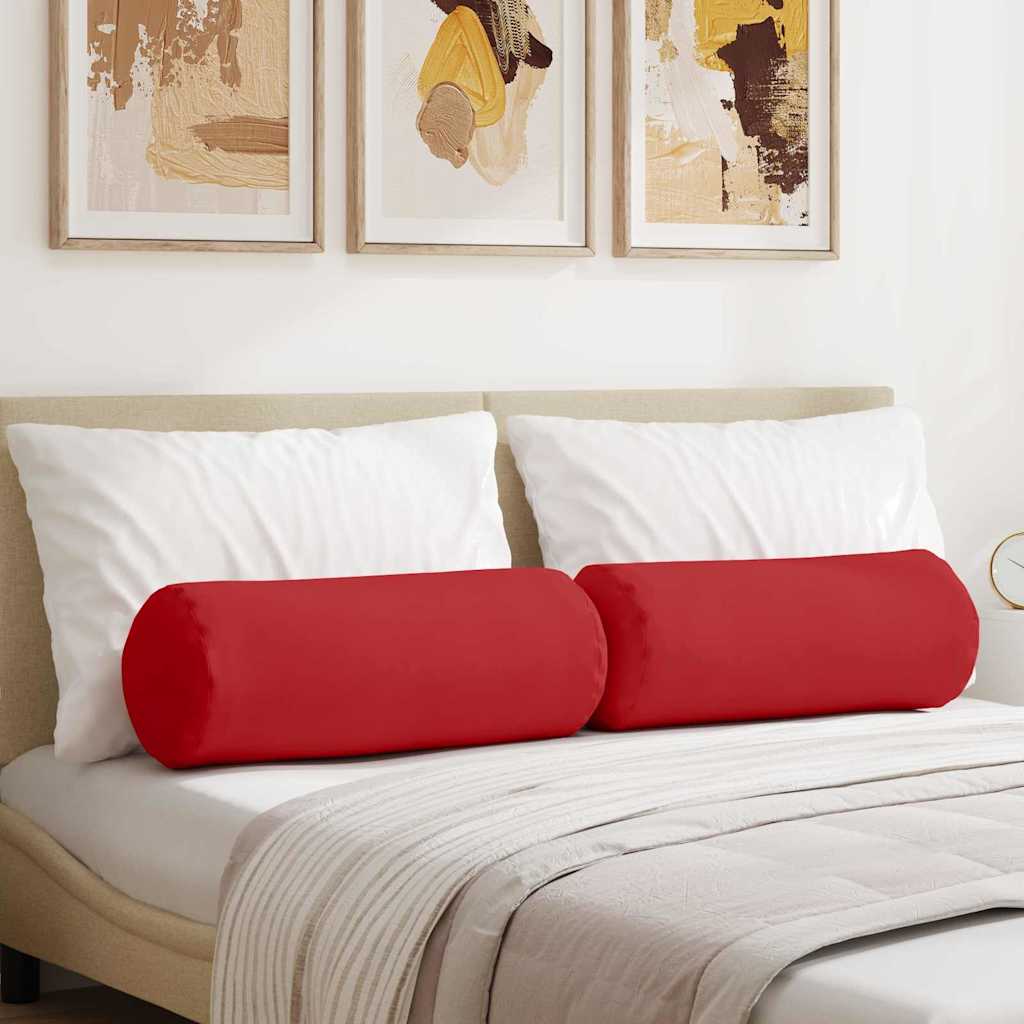 Casă & grădină - Perne Bolster 2 pcs Roșu Ø 25 x 70 cm țesătură