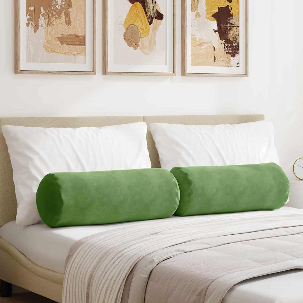 Casă & grădină - Perne Bolster 2 pcs Verde deschis Ø 25 x 70 cm