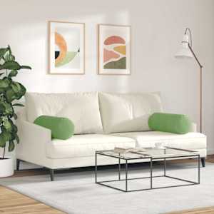 Polštáře 2 pcs Světlá zelená Ø 25 x 70 cm Žebrovaná látka - obrázek 4