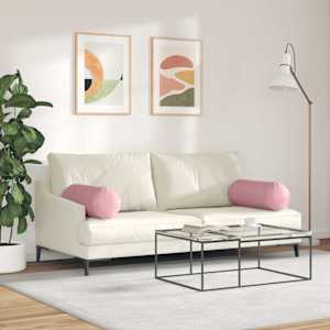 Polštáře 2 pcs Růžová Ø 25 x 70 cm Žebrovaná látka - obrázek 4