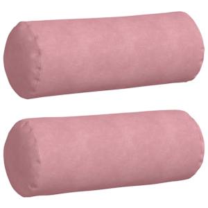Polštáře 2 pcs Růžová Ø 25 x 70 cm Žebrovaná látka - obrázek 2