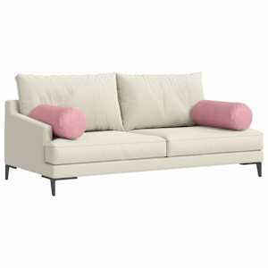 Polštáře 2 pcs Růžová Ø 25 x 70 cm Žebrovaná látka - obrázek 3