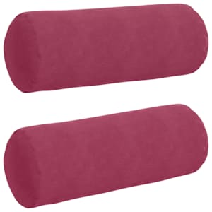 Polštáře 2 pcs Víno Červené Ø 25 x 70 cm Žebrovaná látka - obrázek 2