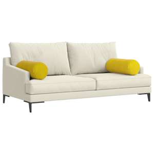 Polštáře 2 pcs Žlutá Ø 25 x 70 cm Žebrovaná látka - obrázek 3