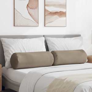 Polštáře 2 pcs Taupe Ø 25 x 70 cm Mikrovlákno - obrázek 1