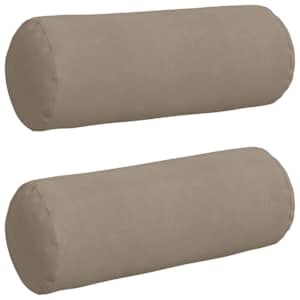 Polštáře 2 pcs Taupe Ø 25 x 70 cm Mikrovlákno - obrázek 2