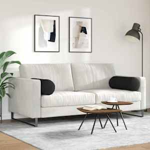 Polštáře 2 pcs Černá Ø 25 x 70 cm Mikrovlákno - obrázek 4