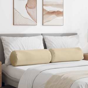 Polštáře 2 pcs Krémová Ø 25 x 70 cm Mikrovlákno - obrázek 1
