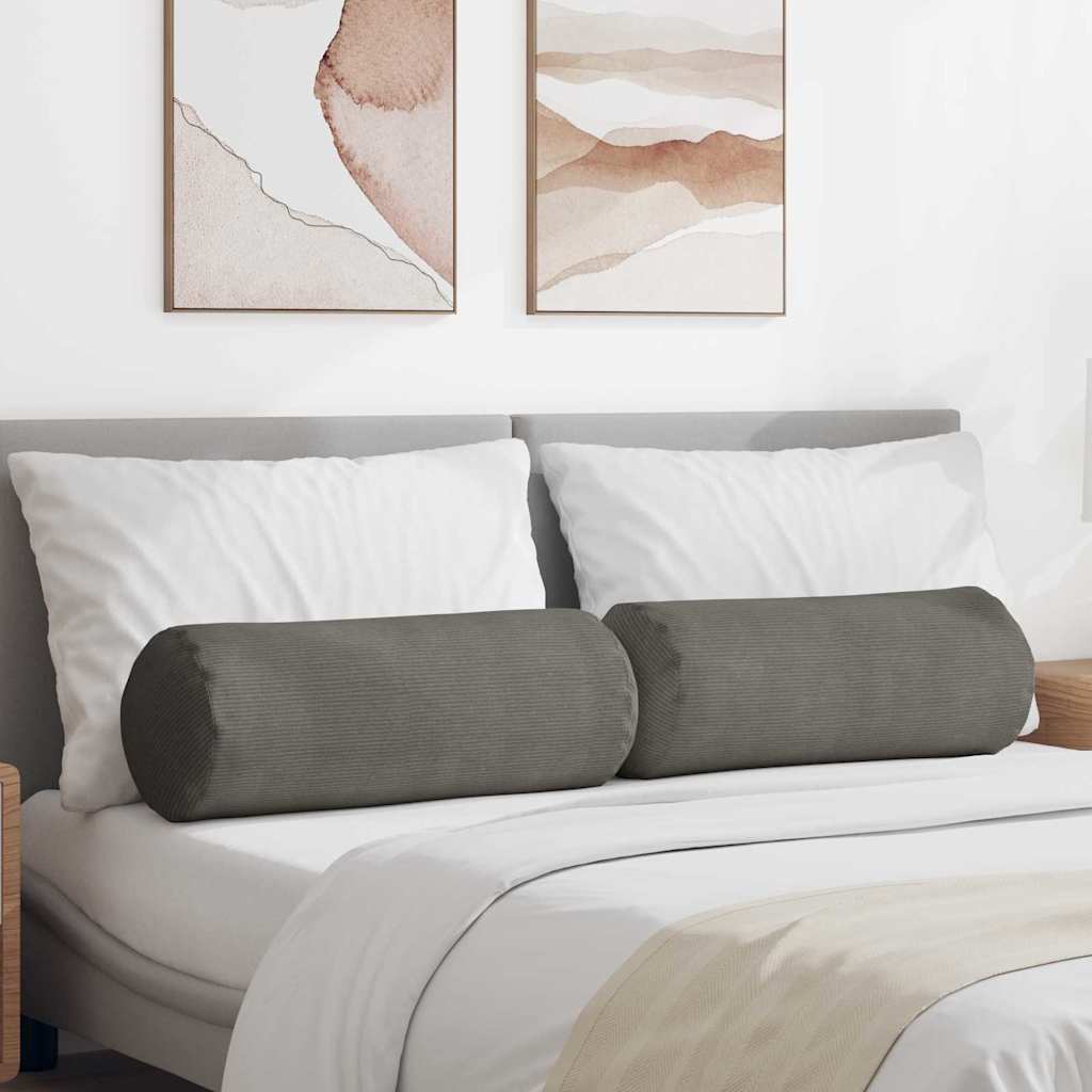  Perne pentru scaune & canapele - Perne Bolster 2 pcs Gri deschis Ø 25 x 70 cm