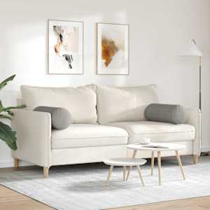 Polštáře 2 pcs Světle šedá Ø 25 x 70 cm Žebrovaná látka - obrázek 4