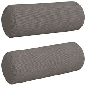 Polštáře 2 pcs Světle šedá Ø 25 x 70 cm Žebrovaná látka - obrázek 2