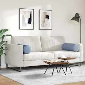 Polštáře 2 pcs Modrá Ø 25 x 70 cm Žebrovaná látka - obrázek 4