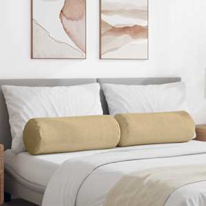 Polštáře 2 pcs Šedozelená Ø 25 x 70 cm Žebrovaná látka - obrázek 1