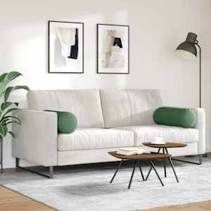 Polštáře 2 pcs Tmavě zelená Ø 25 x 70 cm Žebrovaná látka - obrázek 4
