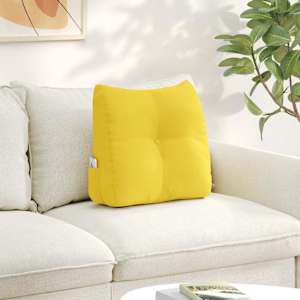 Polštář na záda Světlá žlutá 45 x 24 x 50 cm textil - obrázek 1